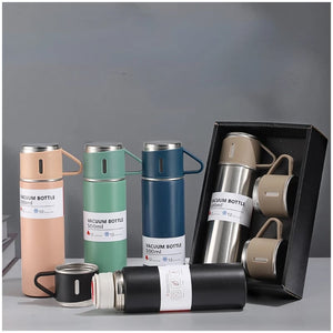 SET DE 4 PIEZAS TERMO DE ACERO INOXIDABLE CON TAZAS